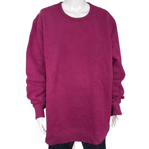 Lands End Mens Burgundy Long Sleeve Crew Sweatshirt XL 46-48 - Picture 1 of 3